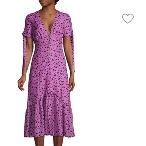 Anthropologie x DELFI Yvette Tie-Sleeve Heart Midi Dress Size S